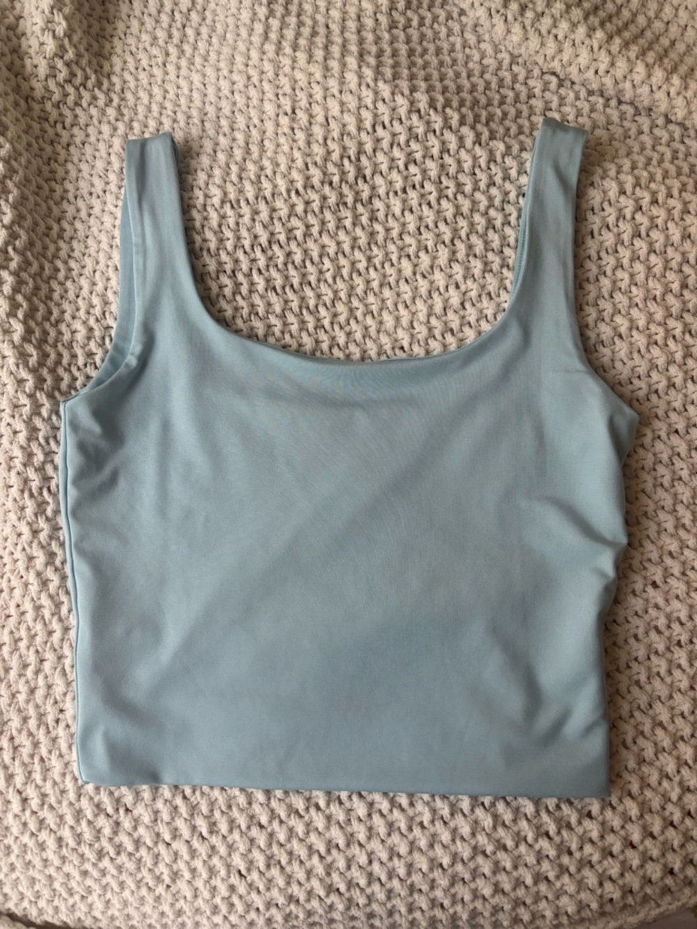 Amazon Scoop Neck Crop Tank - Pale Blue